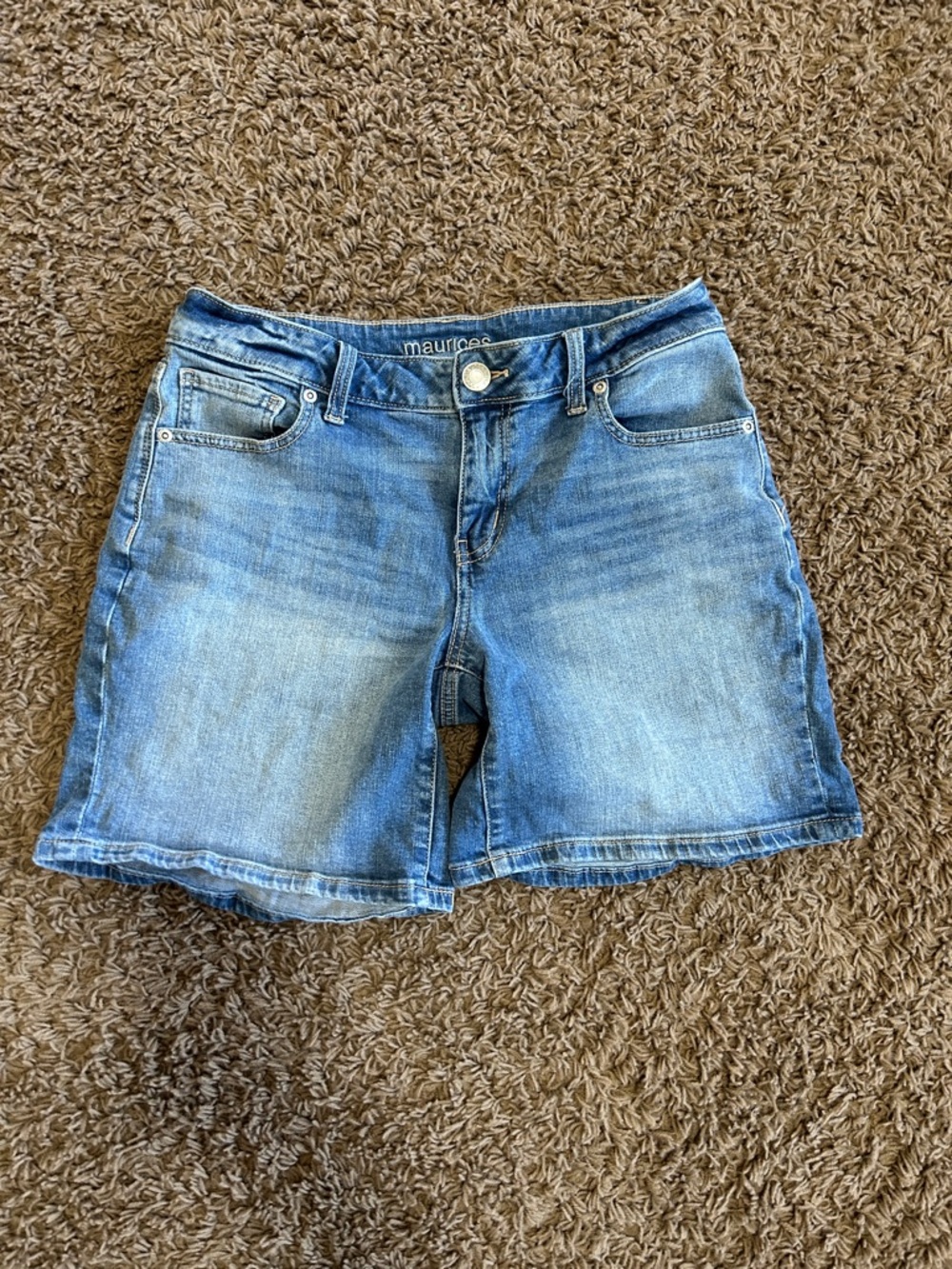 Maurices Light Wash Denim Shorts in Blue